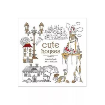 Cute houses antistressz színező - 20 x 20 cm kép
