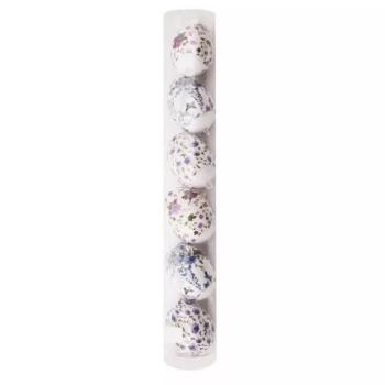 Dekortojás szett lila és kék virágmintákkal, 6 cm - 6 db-os kép