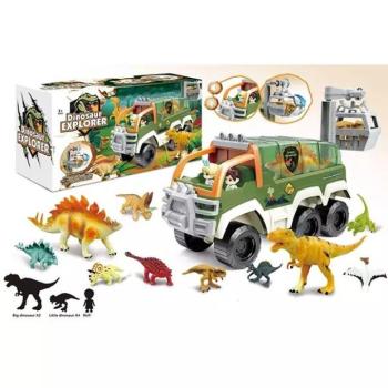 Dinó játékszett járgánnyal - 35 cm kép
