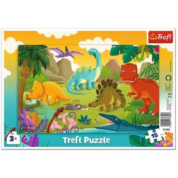 Dinoszaurusz 15 db-os keretes puzzle - Trefl kép