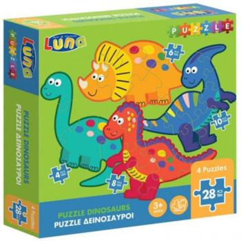 Dinoszauruszok 4 az 1-ben puzzle 28db-os kép