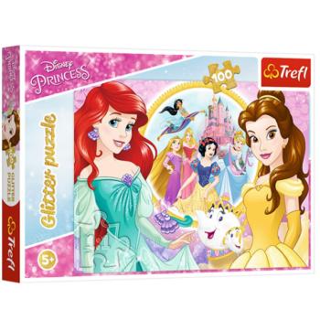 Disney Hercegnők: Ariel és Belle 100db-os csillámló puzzle - Trefl kép