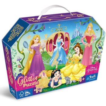 Disney Hercegnők: Színes, boldog hercegnők 70db-os glitter puzzle - Trefl kép