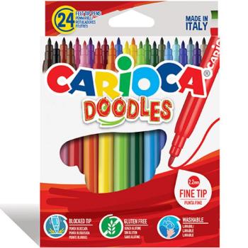 Doodles hosszú hegyű filc 24db-os szett - Carioca kép