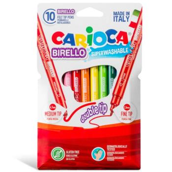 Dupla végű filctoll készlet 10db - Carioca kép