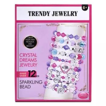 Ékszerkészítő szett virág alakú dobozzal - lila kép