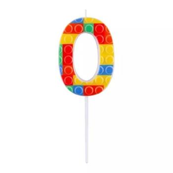 Építőkocka mintás gyertya - 0 kép