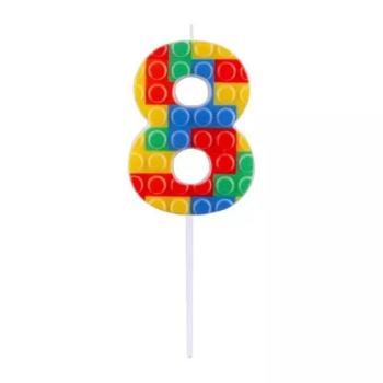 Építőkocka mintás gyertya - 8 kép