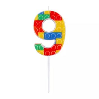 Építőkocka mintás gyertya - 9 kép