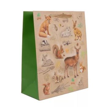Erdei állat mintás ajádéktasak - 18 x 23 cm kép