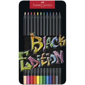 Faber-Castell: Black Edition színes ceruza 12db-os szett fém dobozban kép