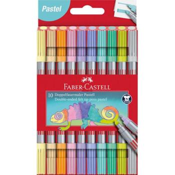 Faber-Castell: Filctoll készlet 10db-os kétvégű pasztell színekben kép