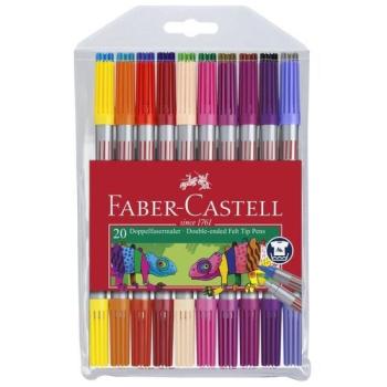 Faber Castell: Kétvégű, kimosható filctoll készlet - 20 darabos kép