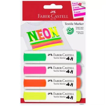 Faber-Castell: Neon színű textilfilc szett 4db-os kép