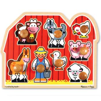 Farm fa forma puzzle fogantyúval - Melissa & Doug kép