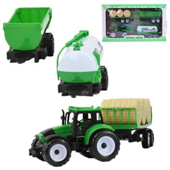 Farmer Truck: Mezőgazdasági traktor szett utánfutókkal 28cm kép