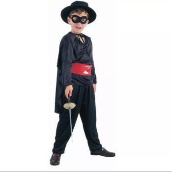 Fekete álarcos jelmez - 130-140 cm kép