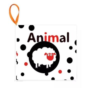 Fekete-fehér babakönyv állatokkal kép