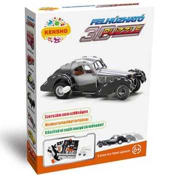 Felhúzható Szürke Oldtimer autó 3D puzzle kép