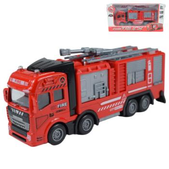 Fire Truck: Fém lendkerekes tűzoltósági kamion 20cm kép