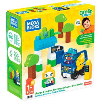 Fisher-Price: Green Town buszmegálló töltőállomással építőjáték - Mega Bloks kép