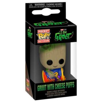 Funko POP! I am Groot - Groot w/ Cheese Puffs kulcstartó kép