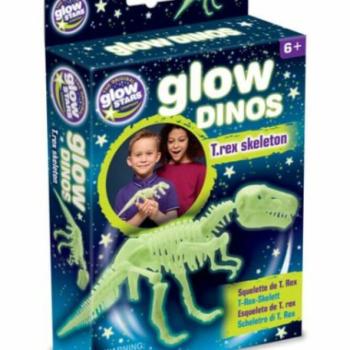 Glow Dinók - T-Rex csontváz foszforeszáló építőszett kép