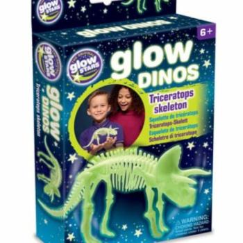 Glow Dinók - Triceratops csontváz foszforeszkáló építő szett kép