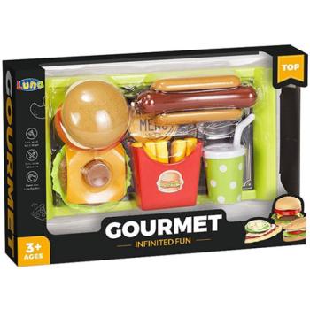 Gourmet gyorséttermi menü tálcával kép