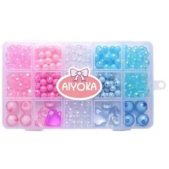 Gyöngy készlet rekeszes tárolódobozban kép