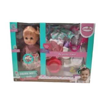 Hangot adó pisilő játékbaba kiegészítőkkel - 35 cm kép