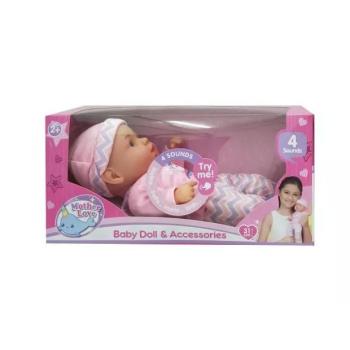 Hangot adó puha játékbaba - 31 cm kép