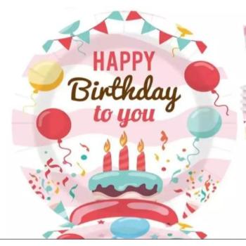 Happy Birthday! mintás papírtányér - 10 db-os kép