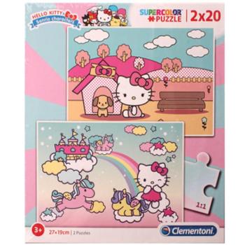 Hello Kitty Supercolor 2 az 1-ben puzzle 2x20db-os - Clementoni kép