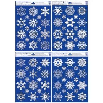 Hópehely mintás ablakmatrica, 30 x 42 cm - többféle kép