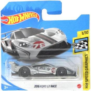 Hot Wheels: 2016 Ford GT Race ezüst kisautó 1/64 - Mattel kép