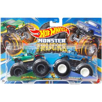 Hot Wheels Monster Trucks: Demolition Doubles Snake Bite vs. Bigfoot 2db-os monster kisautó szett 1/64 - Mattel kép