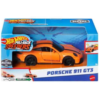 Hot Wheels: Pull-Back Speeders Porsche 911 GT3 hátrahúzható fém kisautó modell 1/43 - Mattel kép