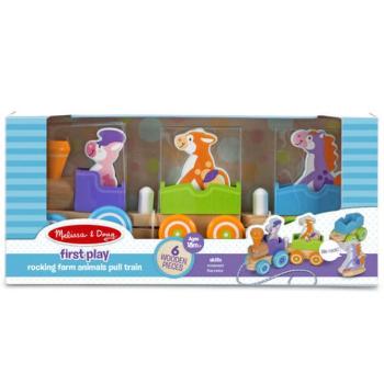 Húzható fa vonat a farm állataival - Melissa & Doug kép