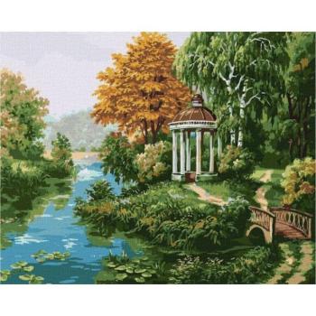 Ideyka: Festés számok szerint, Folyóparti pavilon - 40 x 50 cm kép