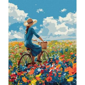 Ideyka: Festés számok szerint, Út a virágok közt 40 x 50 cm kép