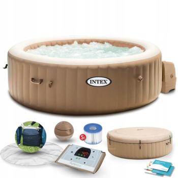 Intex: Pure Spa Sahara Tan 4 személyes jacuzzi szett - 196 x 71 cm kép