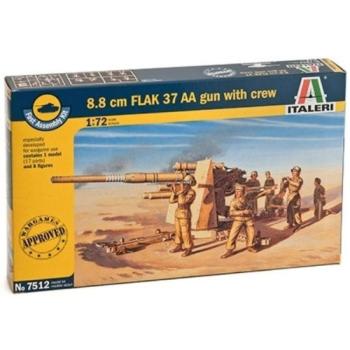 Italeri: 8.8 cm FLAK 37 AA löveg makett katonákkal, 1:72 kép