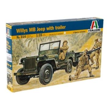 Italeri: Willys MB Jeep trélerrel makett, 1:35 kép