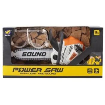 Játék láncfűrész védőszemüveggel - többféle kép