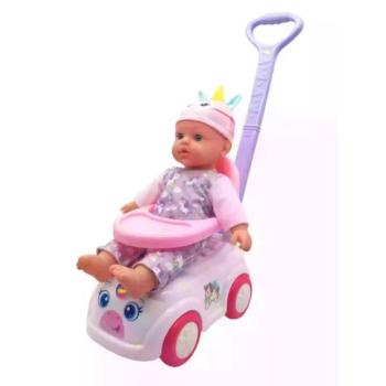 Játékbaba bébitaxiban - 41 cm kép