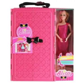 Játékbaba gardróbszekrénnyel - többféle kép