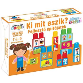 Játssz és tanulj!: Ki mit eszik? Fejlesztő építőjáték - D-Toys kép