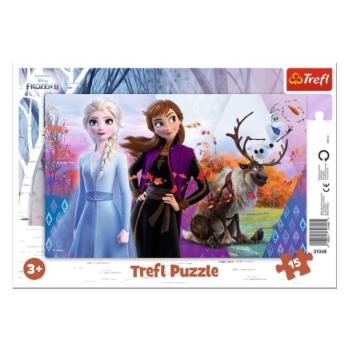 Jégvarázs 2: Anna és Elsa keretes puzzle 15db-os - Trefl kép