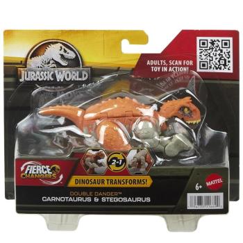 Jurassic World: Átalakuló Carnotaurus → Stegosaurus 13cm-es dinoszaurusz játékfigura - Mattel kép